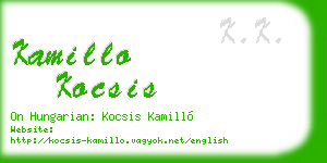 kamillo kocsis business card