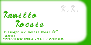 kamillo kocsis business card